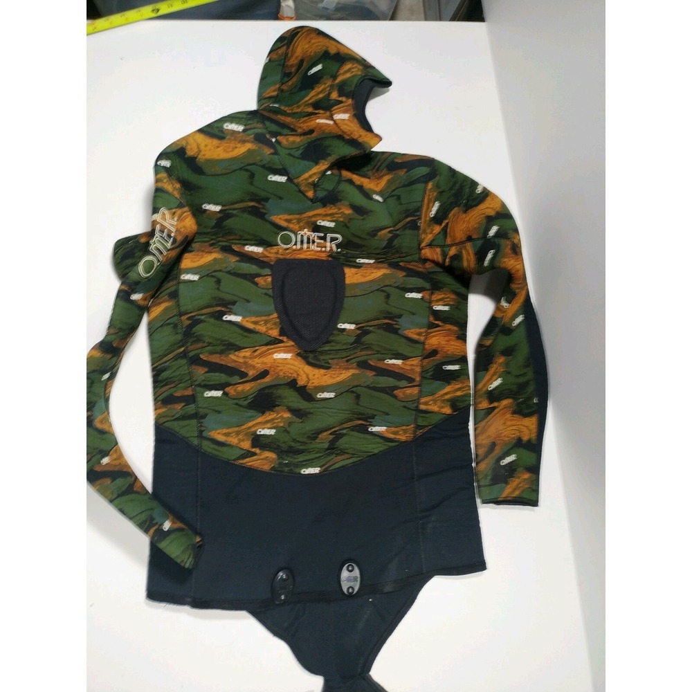 Omer Sub Jacket Black Stone Camo 3D Wetsuit 6.5 mm Size 5 L Scuba Diving 2 pices